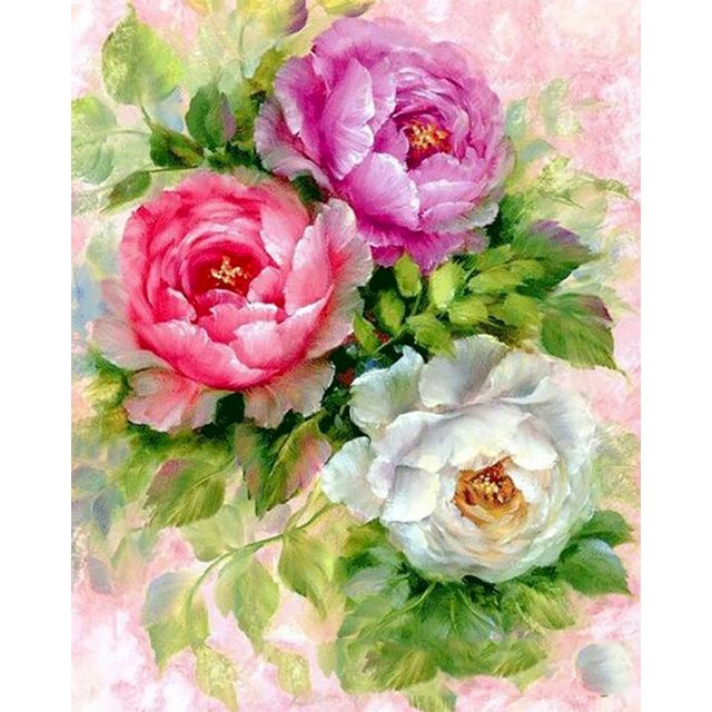 Colorful Moutan Peonies Paint By Numbers Kit