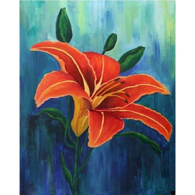 Orange Stargazer Lily Paint By Numbers Kit
