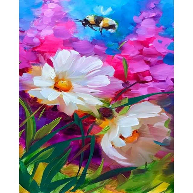 Painted Flower 'Daisy and Bee' Paint By Numbers Kit