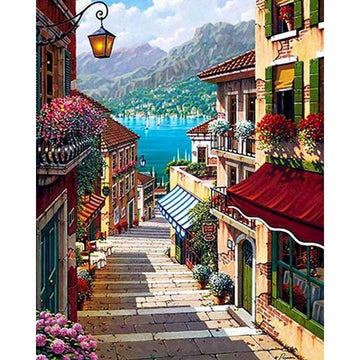 Italy 'Bellagio Village Staircase' Paint By Numbers Kit