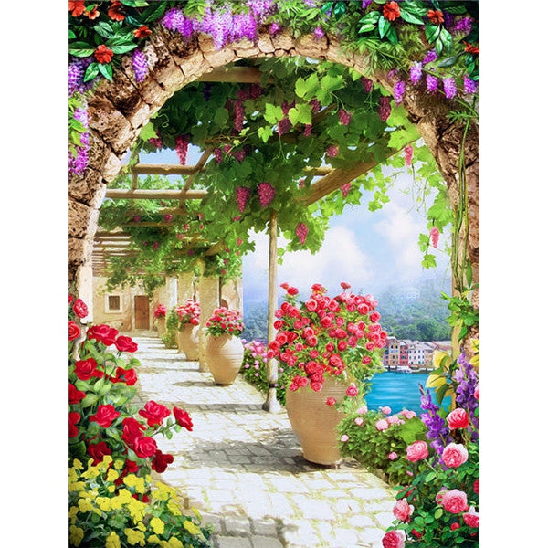 Stone Arch and Flower Garden Paint By Numbers Kit