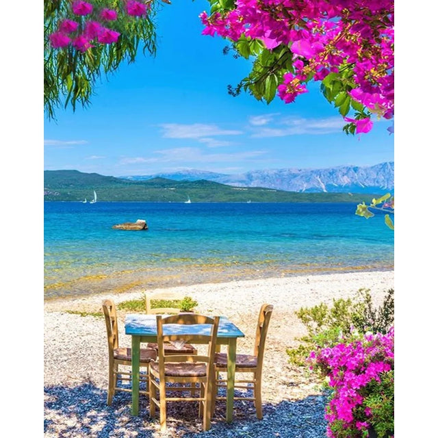 Greece 'Breakfast at Lefkada Island' Paint By Numbers Kit