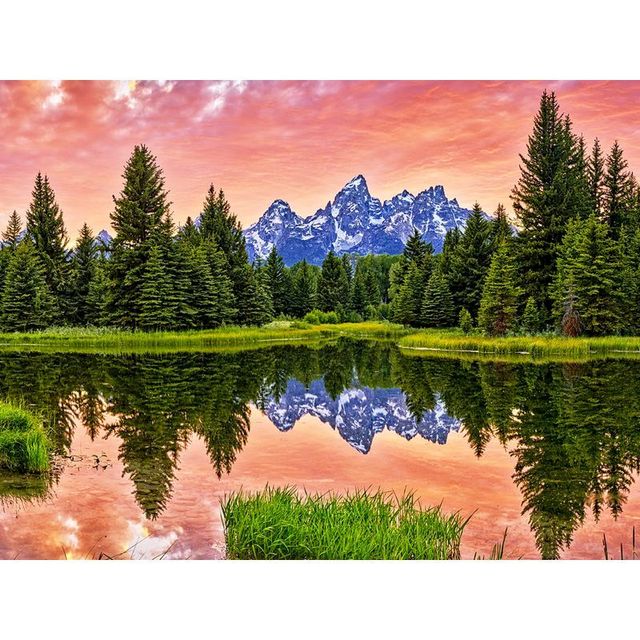 Grand Teton National Park Sunset 'Mountain and Lake' Paint By Numbers Kit