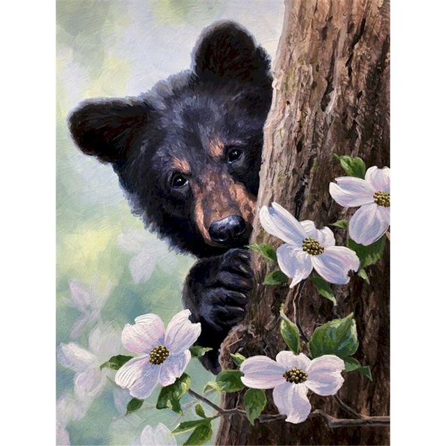 Sneaky Black Bear Paint By Numbers Kit