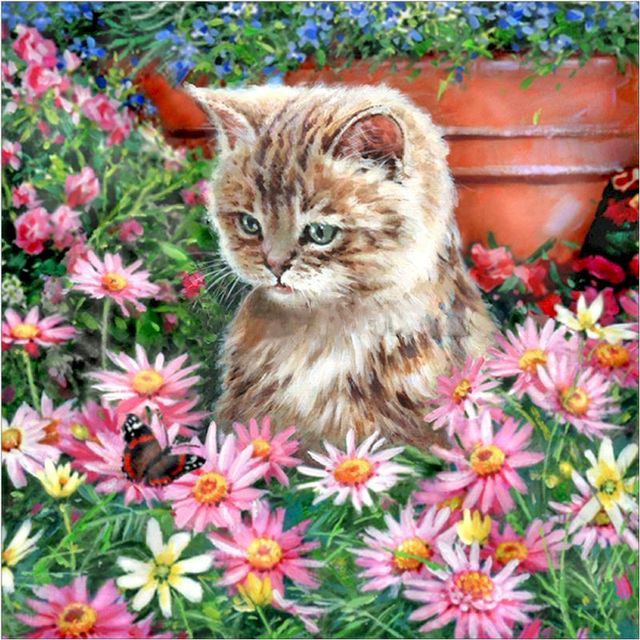 Cymric Cat 'Daisy Garden' Paint By Numbers Kit