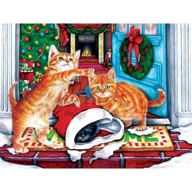 Little Kittens 'Cat-Mas Party' Paint By Numbers Kit
