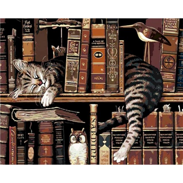 Toyger Cat 'Bookish' Paint By Numbers Kit