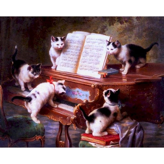 Furry Cats 'Pianist and the Choir' Paint By Numbers Kit