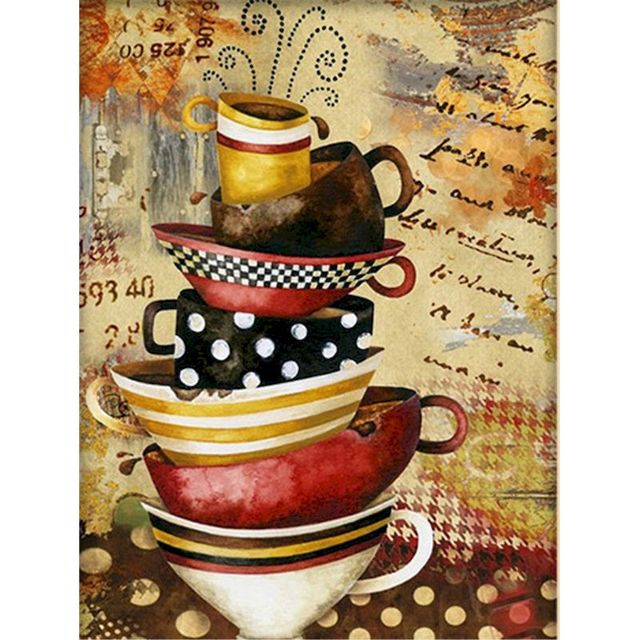 Vintage Coffee Cup Paint By Numbers Kit