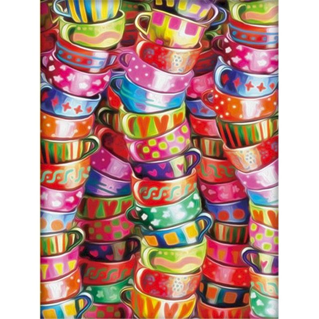 Colorful Painted Cups Paint By Numbers Kit