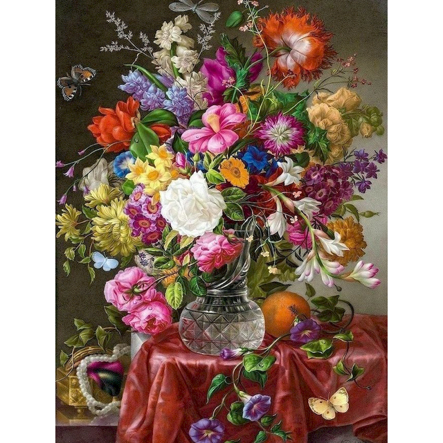 Beautiful Flowers 'Clear Vase' Paint By Numbers Kit