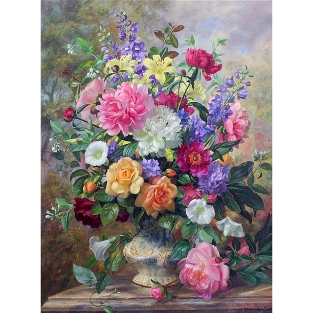 Flower Portrait 'Dahlia and Gardenia' Paint By Numbers Kit
