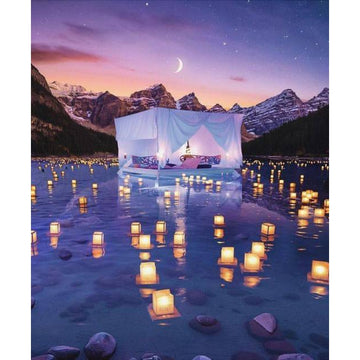 Romantic Night 'Floating Lanterns by the Sea' Paint By Numbers Kit