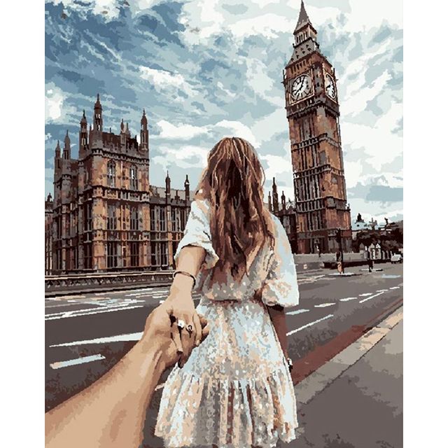 London 'Big Ben | Couple Hand' Paint By Numbers Kit