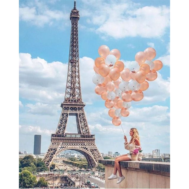 Paris 'Eiffel Tower | Heart Balloons' Paint By Numbers Kit