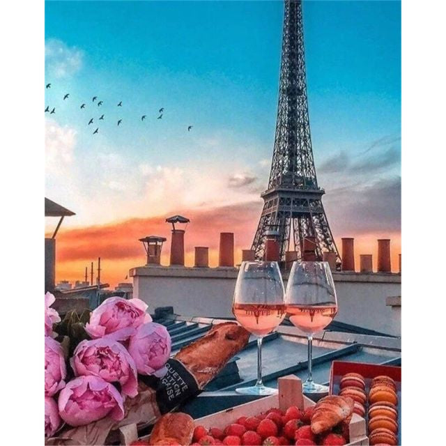 Eiffel Tower 'Romantic Sunset in Paris' Paint By Numbers Kit