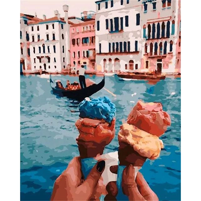 Italy 'Venice Canal | Sweet Gelato' Paint By Numbers Kit