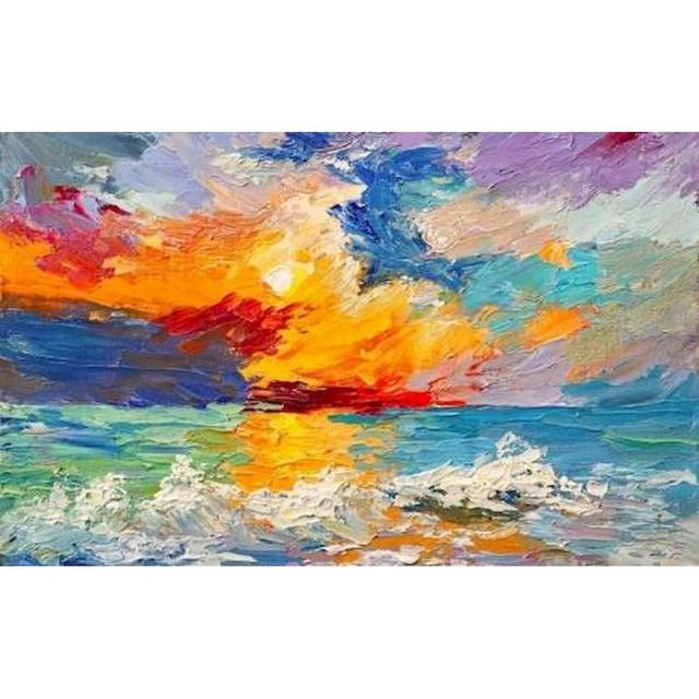 Abstract Color 'Beach Sunset' Paint By Numbers Kit