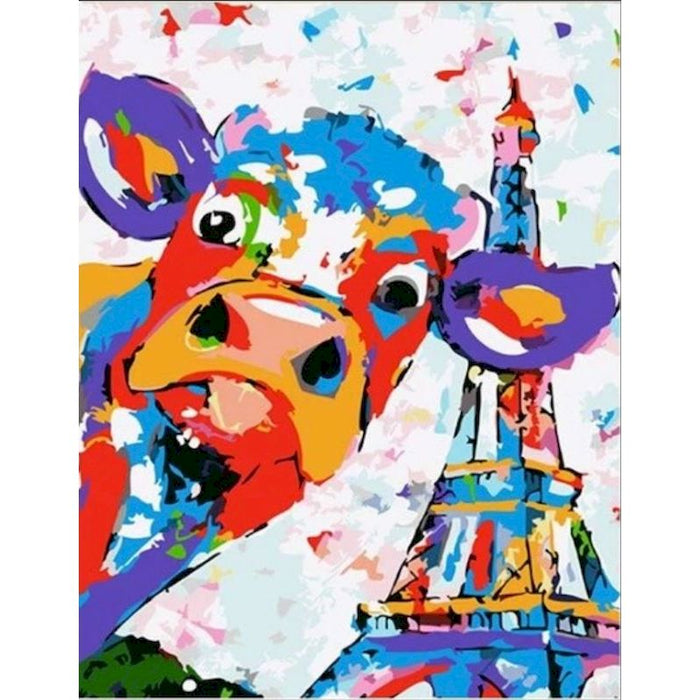 Cow in the City 'Paris' Paint By Numbers Kit