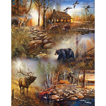 Rainforest Stream and Animals Paint By Numbers Kit