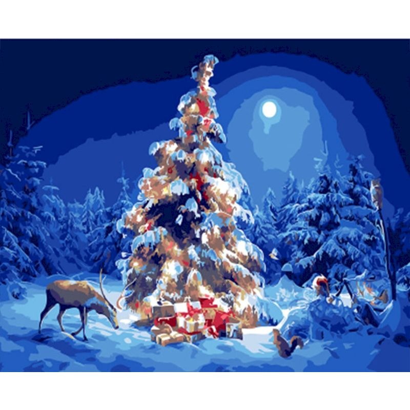 Christmas Eve at the Forest Paint By Numbers Kit