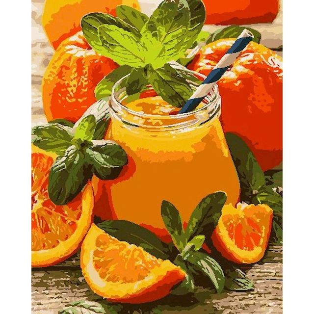 Orange Juice 'Freshly Squeeze' Paint By Numbers Kit