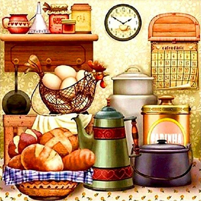 Home Kitchen 'Bread for Breakfast' Paint By Numbers Kit