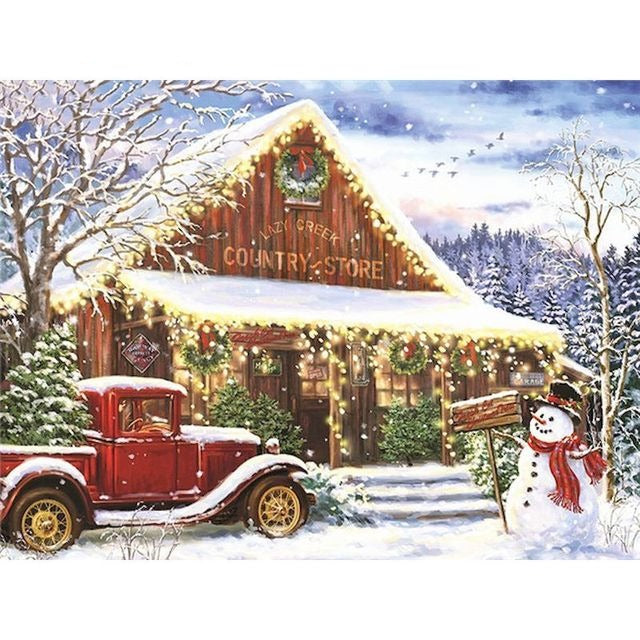 White Christmas 'Country Store' Paint By Numbers Kit