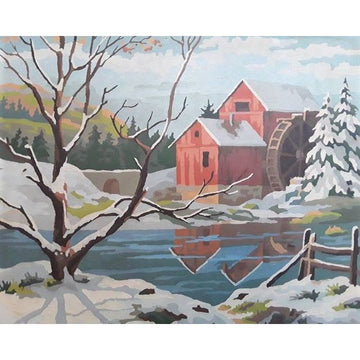 Winter 'Frosted Watermill' Paint By Numbers Kit