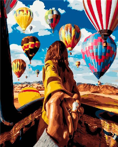 Paint by Numbers Kit : Level III : Hot Air Balloons in Cappadocia