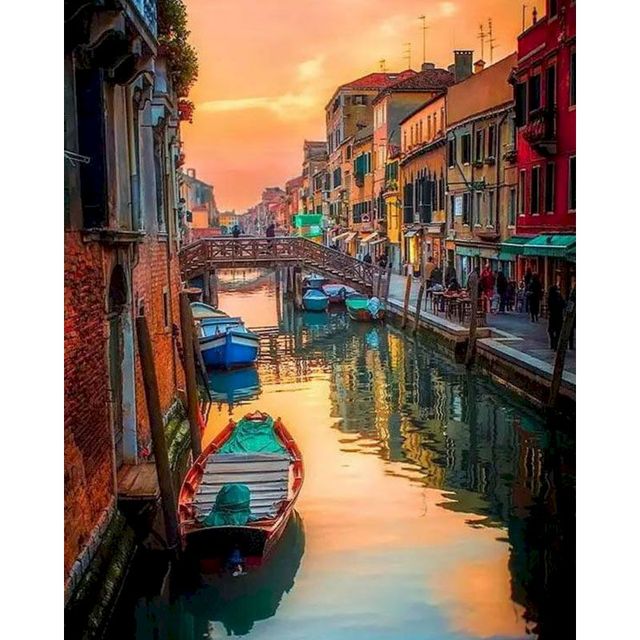 Italy 'Venice Canal | Water Street' Paint By Numbers Kit